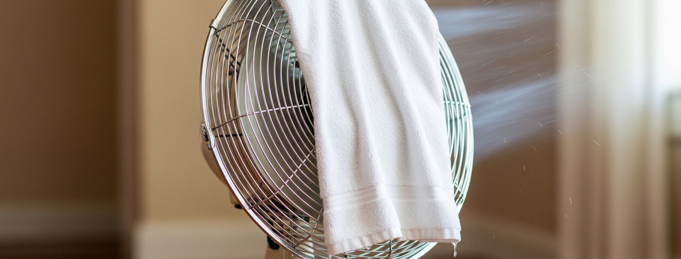 Towel trick with a fan saved me from having to turn on the air conditioner and waste more time.